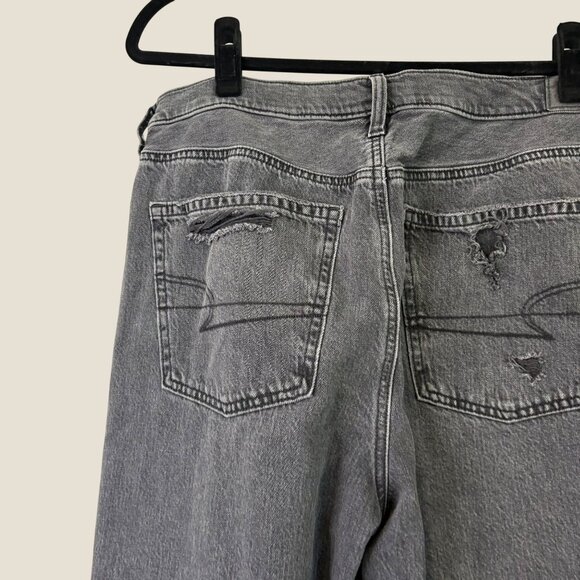 American Eagle 90s Bootcut Jeans Womens Black Cotton Blend Size 14 Short - Picture 9 of 12